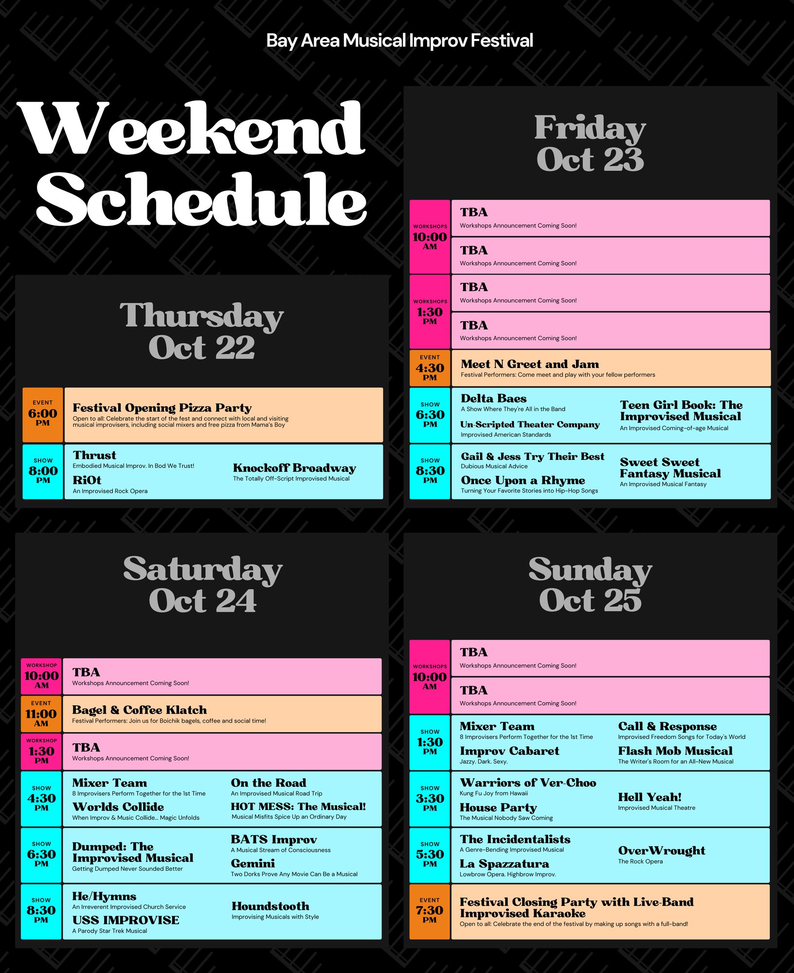 2026 BAMIF Complete Weekend Schedule