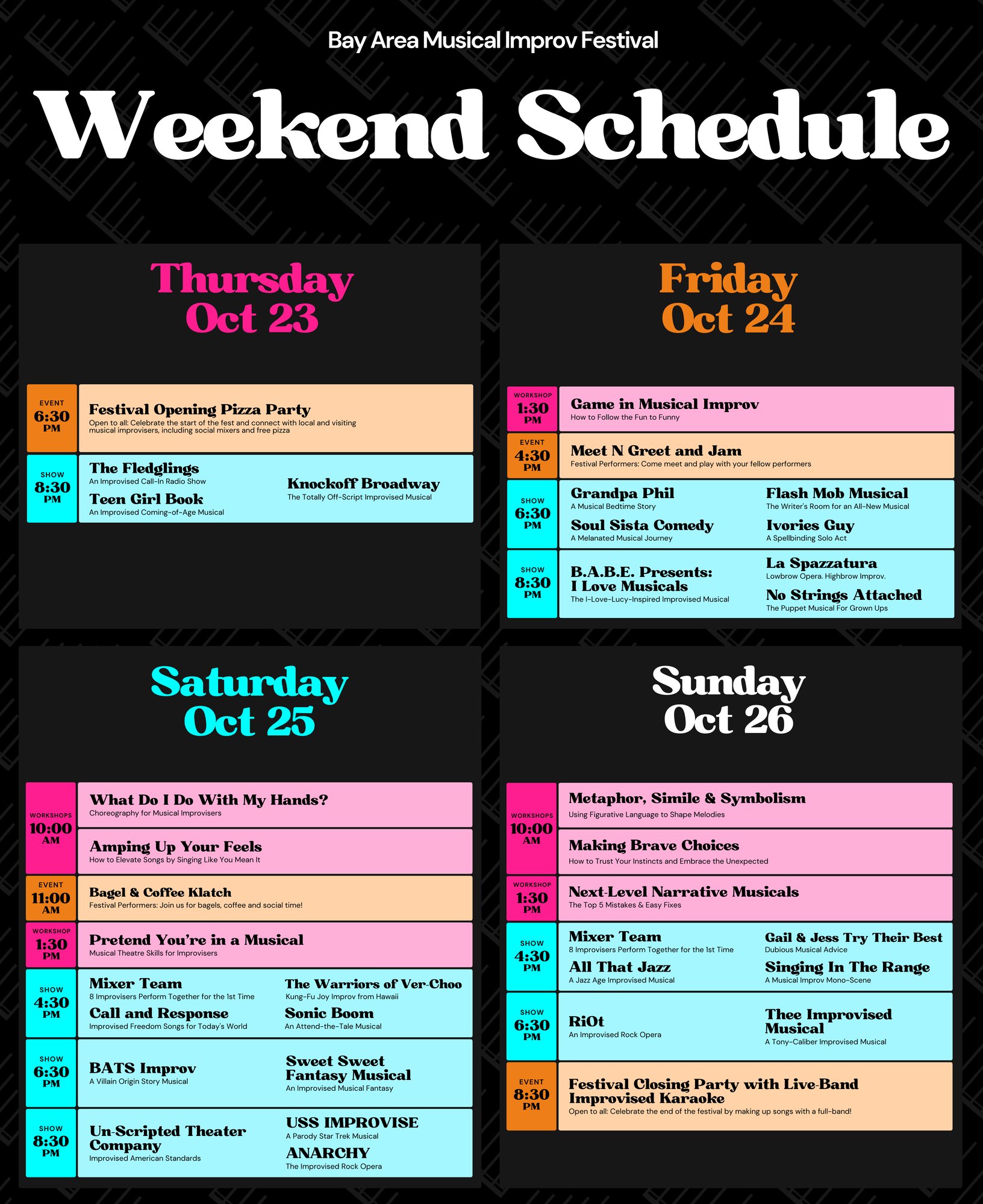 New BAMIF Complete Weekend Schedule New BAMIF Complete Weekend Schedule